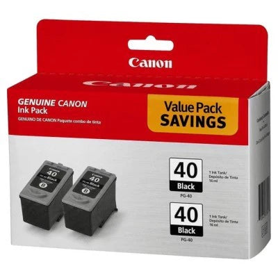 Canon 0615B013 PG-40 OEM Ink Dual Pack, Black