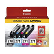 Canon 0373C005 PGI-270 / CLI-271 OEM Ink Set, B/C/M/Y