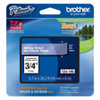 Brother TZE145 OEM .75" X 26.2' Laminated Label Tape, White on Clear