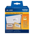 Brother DK1209 OEM 1.1" X 2.4" 800 Count Die-Cut Address Adhesive Label Tape, Black on White