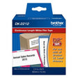Brother DK2212 OEM 2.4" X 50' Continuous Length Film Adhesive Label Tape, Black on White