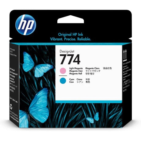 HP 774 P2V98A OEM Printhead Cartridge, Light Magenta/Light Cyan