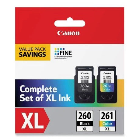 Canon 3706C005 PG-260 XL / CL-261 XL OEM HY Ink Set, Black/Color