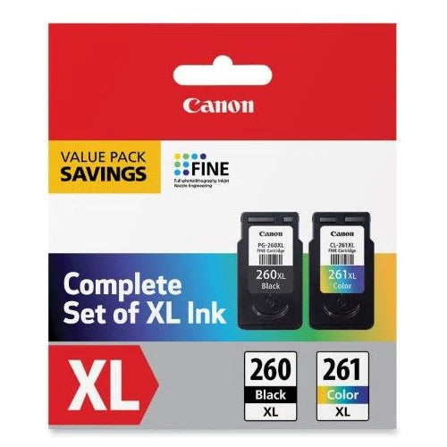 Canon 3706C005 PG-260 XL / CL-261 XL OEM HY Ink Set, Black/Color