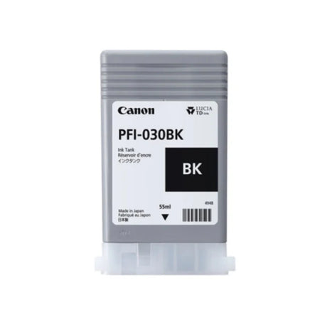 Canon 3489C001 PFI-030BK OEM Ink Cartridge, 55ml Pages, Black