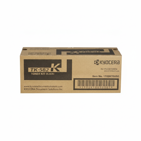 Kyocera TK-582K 1T02KT0US0 OEM Toner Cartridge, 3.5K Pages, Black