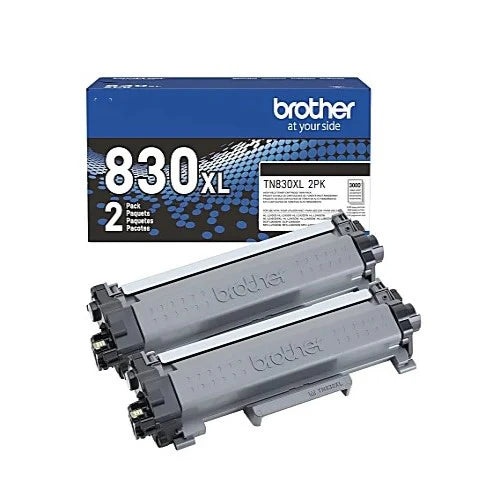 Brother TN830XL 2PK OEM HY Toner Cartridge, 2 x 3K Pages, Black