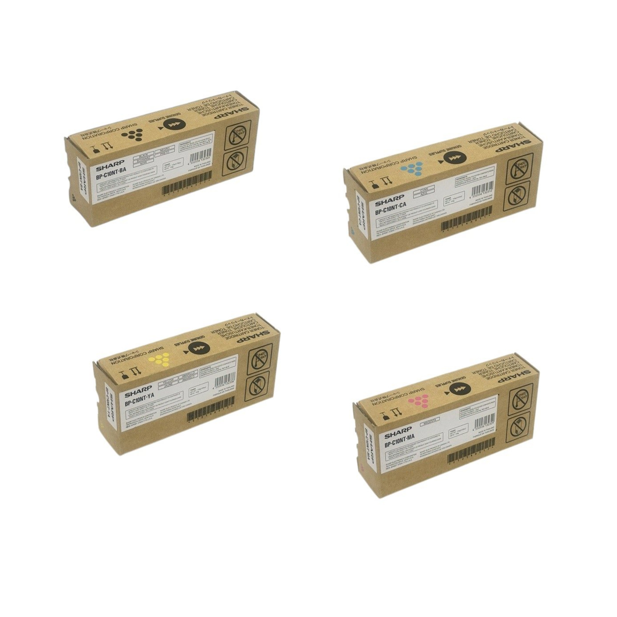 Sharp BP-C10NT OEM Toner Set, B/C/M/Y