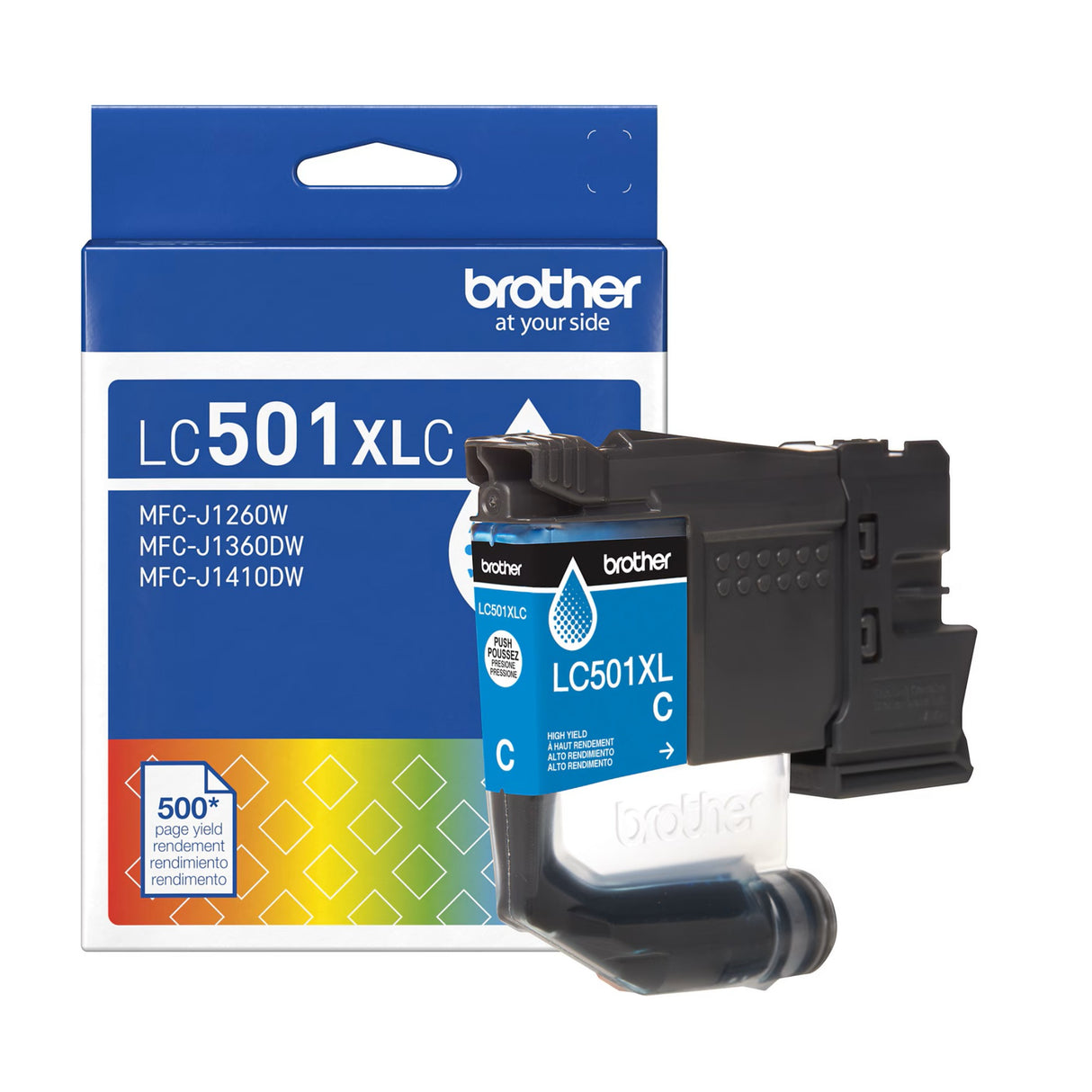 Brother LC501XLYS OEM HY Ink Cartridge, 500 Pages, Yellow