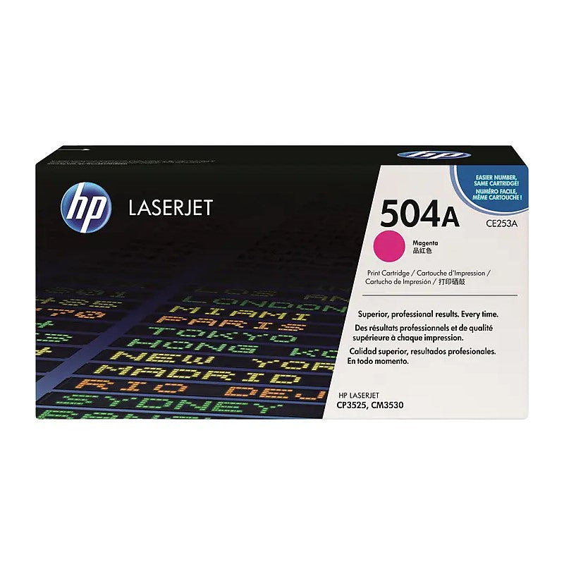 HP CE253A OEM Toner Cartridge, 7K pages, Magenta