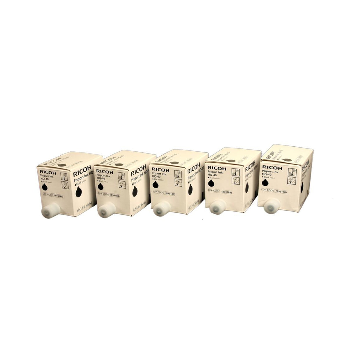 Ricoh 893188 OEM Inks, Box of 5, Black