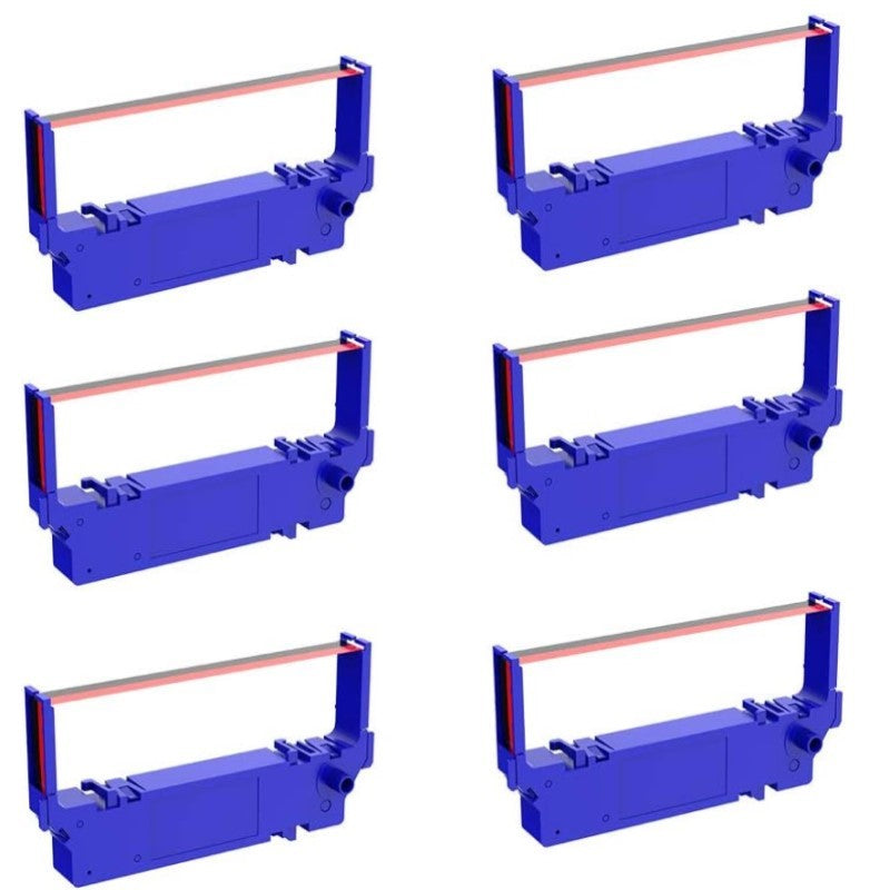 Compatible for RC-700BR POS Ribbon, 6 Pack, Black / Red