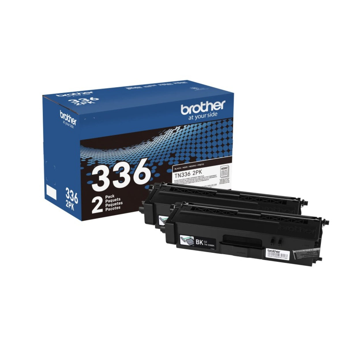 Brother TN336 2PK OEM HY Toner Dual Pack, 2 X 4K Pages, Black