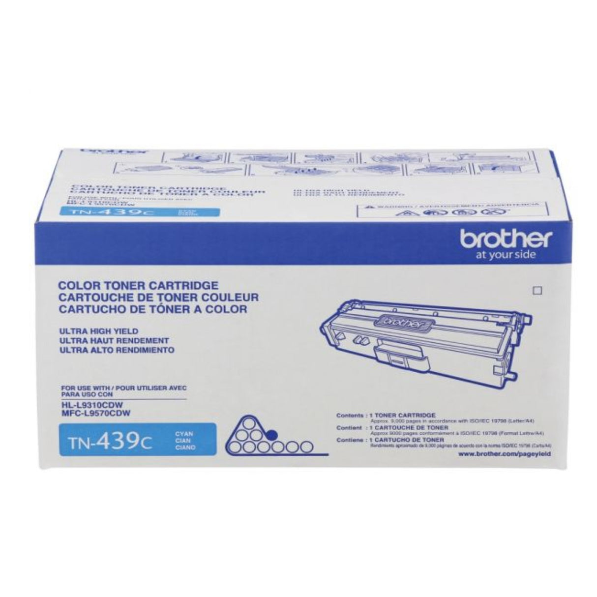 Brother TN439C OEM Ultra HY Toner Cartridge, 9K Pages, Cyan