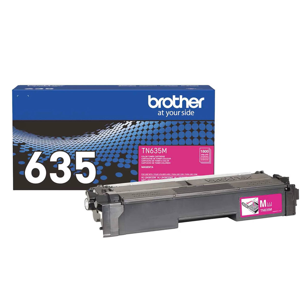 Brother TN635M OEM Toner Cartridge, 1.8K Pages, Magenta
