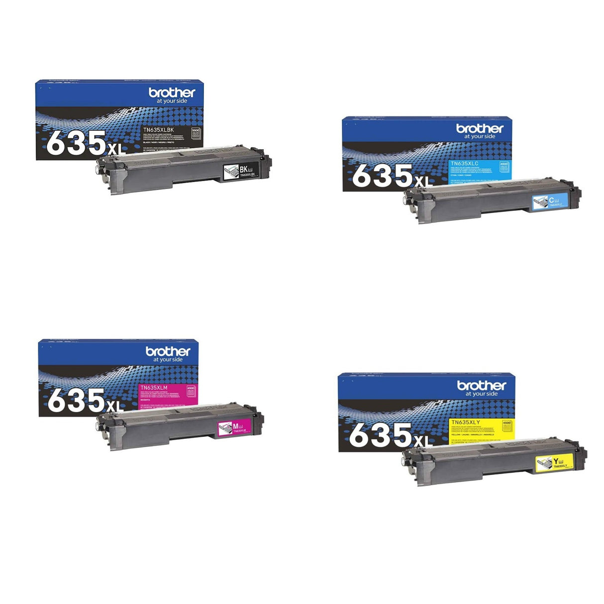 Brother TN635XL OEM Toner Set, B/C/M/Y