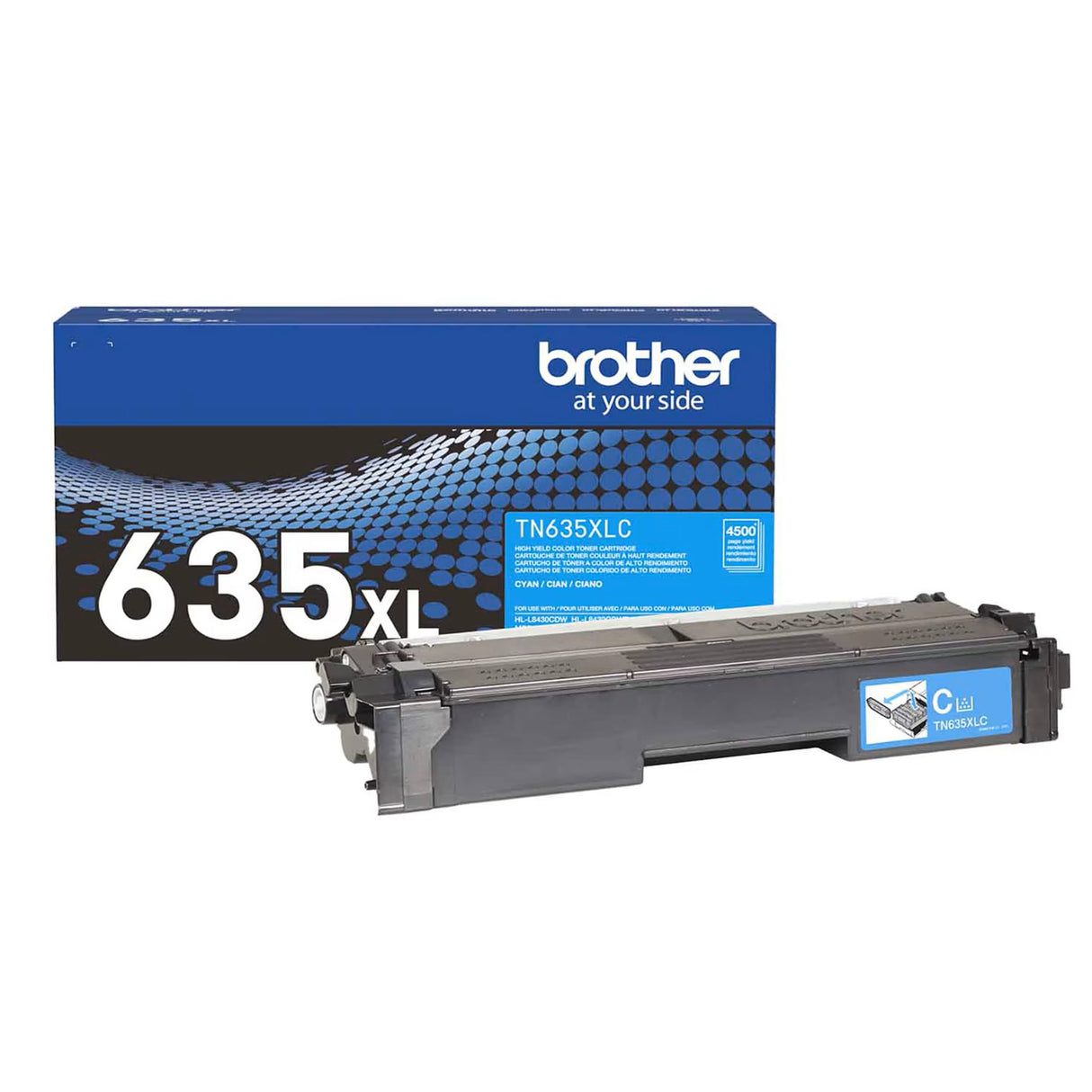 Brother TN635XLC OEM HY Toner Cartridge, 4.5K Pages, Cyan