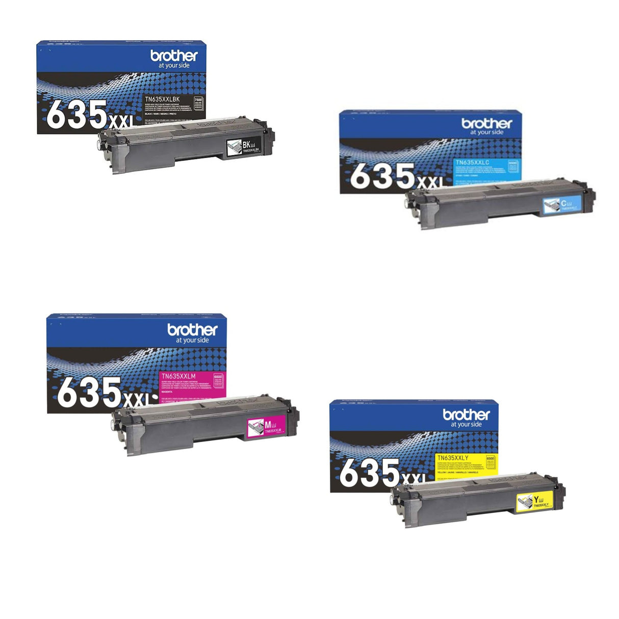 Brother TN635XXL OEM Super HY Toner Set, B/C/M/Y
