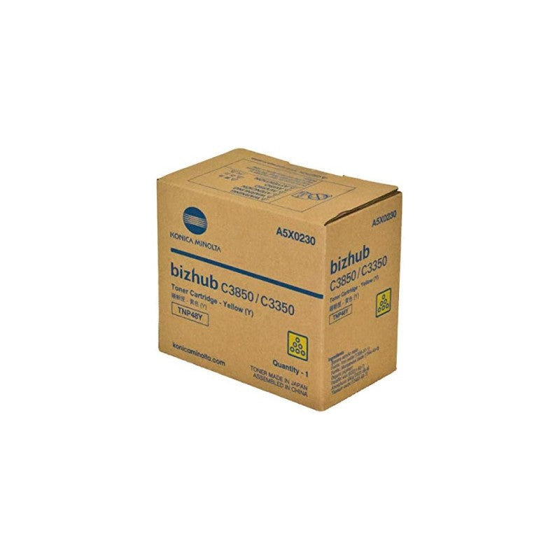 Konica Minolta A5X0230 TNP48Y OEM Toner Cartridge, 10K pages, Yellow