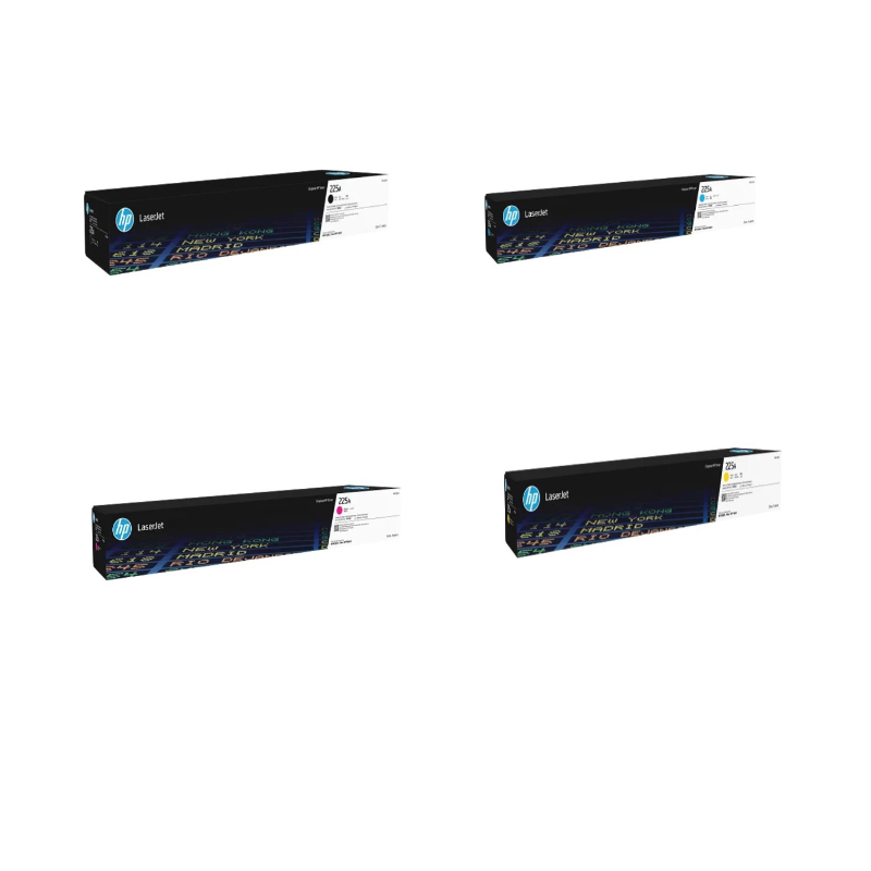 HP 225A W2250A OEM LaserJet Toner Set, B/C/M/Y