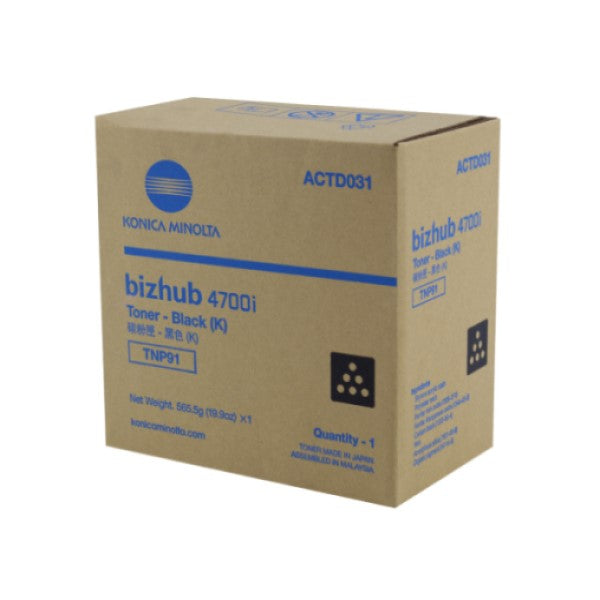 Konica Minolta TNP-91 ACTD031 OEM Toner Cartridge, 20K Pages, Black