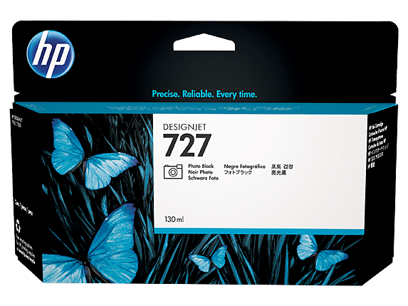 HP 727 B3P23A OEM Ink Cartridge, 130 ML pages, Black