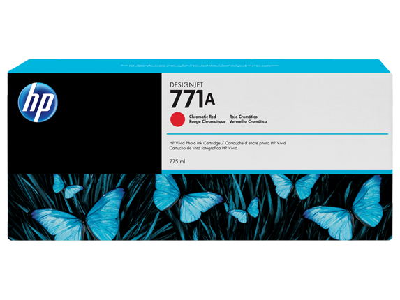 HP 771A B6Y16A OEM Inkjet Cartridge, 775 ML, Chromatic Red