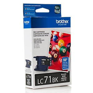 Brother LC71BK OEM Ink Cartridge, 300 pages, Black
