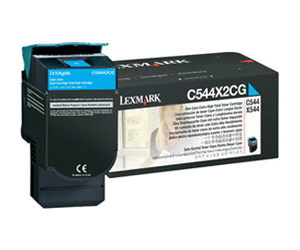 Lexmark C544X2CG OEM Extra HY Toner Cartridge, 4,000 pages, Cyan