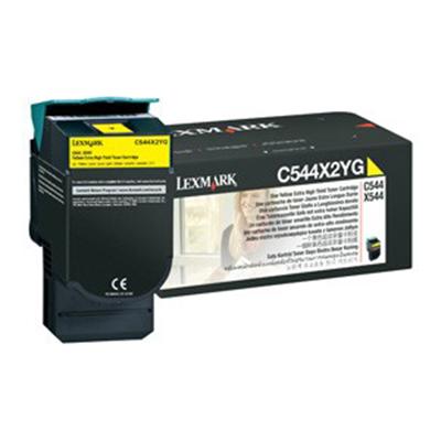 Lexmark C544X2YG OEM Extra HY Toner Cartridge, 4,000 pages, Yellow