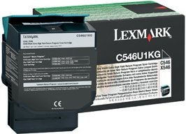 Lexmark C546U1KG OEM Extra HY Toner Cartridge, 8,000 pages, Black