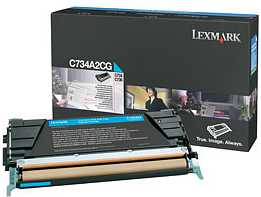 Lexmark C734A2CG OEM Toner Cartridge, 6K pages, Cyan