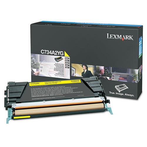 Lexmark C734A2YG OEM Toner Cartridge, 6K pages, Yellow