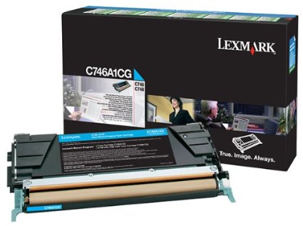 Lexmark C746A1CG OEM Return Program Toner Cartridge, 7K pages, Cyan