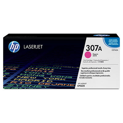 HP 307A CE743A OEM Toner Cartridge, 7300 pages, Magenta