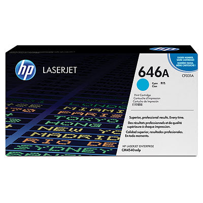 HP 646A CF031A OEM Toner Cartridge, 12500 pages, Cyan
