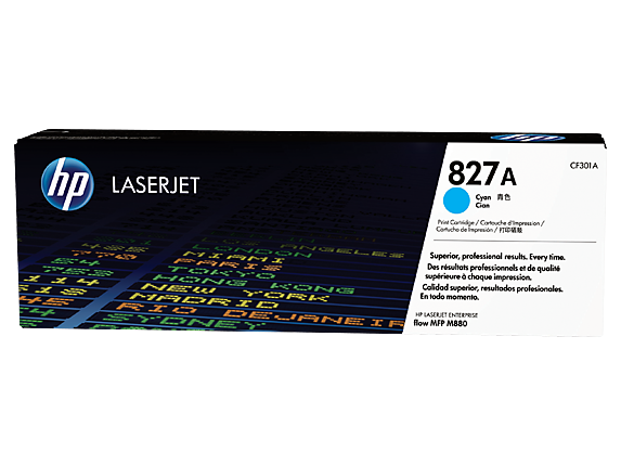 HP 827A CF301A OEM Toner Cartridge, 32K pages, Cyan