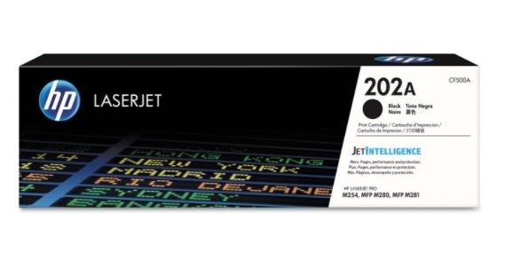 HP 202A CF500A OEM Toner Cartridge, 1.4K Pages, Black
