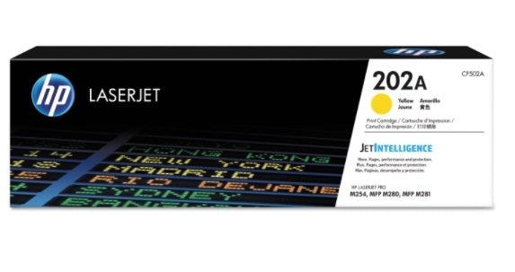 HP 202A CF502A OEM Toner Cartridge, 1.3K Pages, Yellow