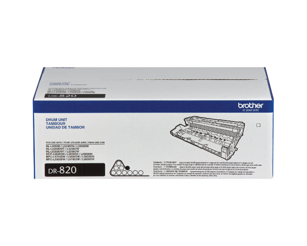 Brother DR-820 OEM Drum Unit, 30K pages, Black