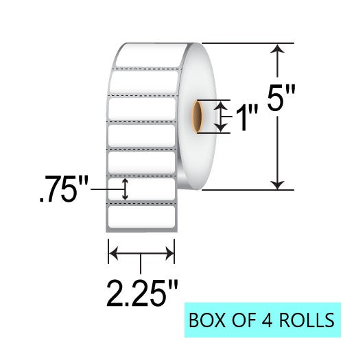 2.25" X .75" Direct Thermal Labels, 3000 Per Roll, 5" OD, 1" Core