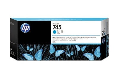 HP 745 F9K03A Inkjet Cartridge, 300ML Pages, Cyan