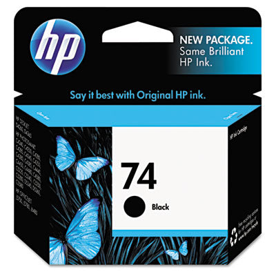 HP 74 CB335WN OEM Ink Cartridge, 200 pages, Black