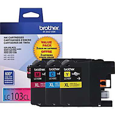 Brother LC103 3PK OEM HY Ink Set, C/M/Y