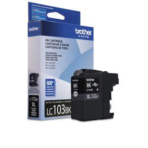Brother LC103BK XL Series OEM Ink Cartridge, 600 pages, Black