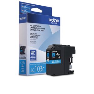 Brother LC103C XL Series OEM Ink Cartridge, 600 pages, Cyan
