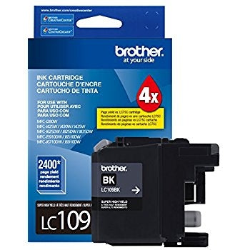Brother LC109BK OEM Ultra HY Ink Cartridge, 2400 pages, Black