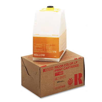 Ricoh 888443 (Type 160) OEM Toner Cartridge, 10K pages, Yellow