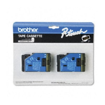 Brother TC33 2PK OEM .5" X 25.2' Laminated Label Tape, Gold on Black