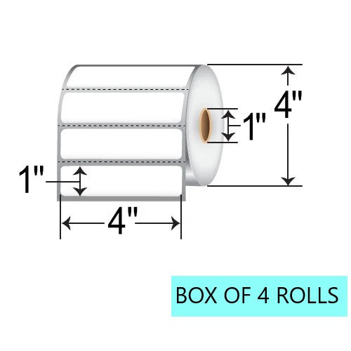 4" X 1" Thermal Transfer Labels, 1.31K Per Roll,  4" OD, 1" Core